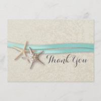 Starfish and Ribbon Flat Card Thank You