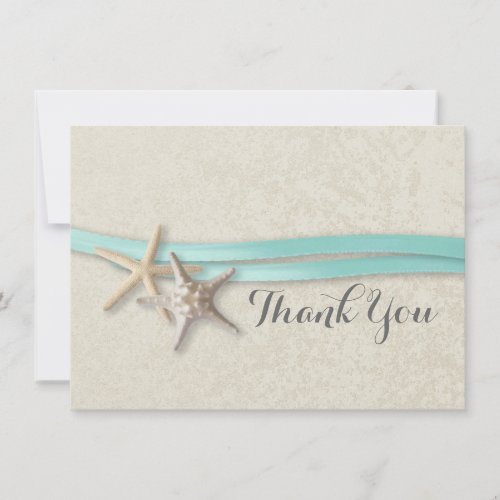 Starfish and Ribbon Flat Card Thank You