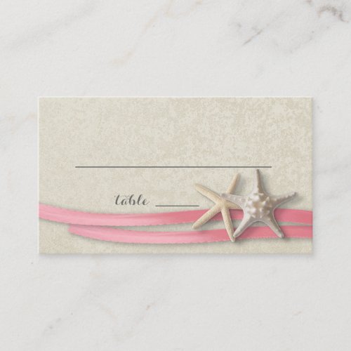 Starfish and Ribbon Place card Pink