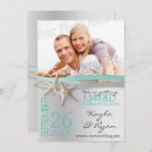 Starfish and Ribbon Save the Date with Photo (Front/Back)
