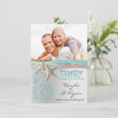 Starfish and Ribbon Save the Date with Photo (Standing Front)