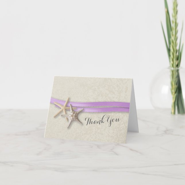 Starfish and Ribbon Thank You Card (Front)
