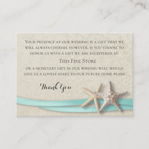 Starfish and Ribbon Wishing Well Enclosure Card