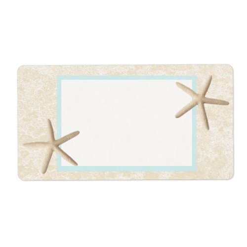 Starfish and Sand Design Label