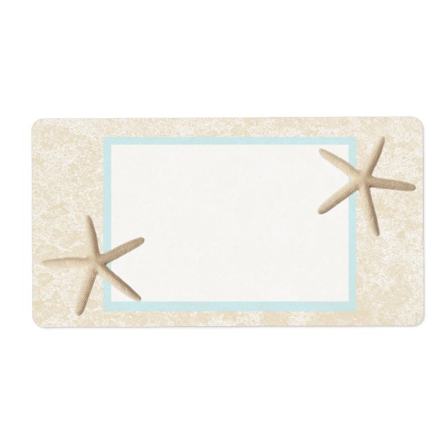 Starfish and Sand Design Label (Front)