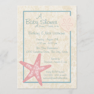 Starfish and Sand Dollar Baby Shower Invitation
