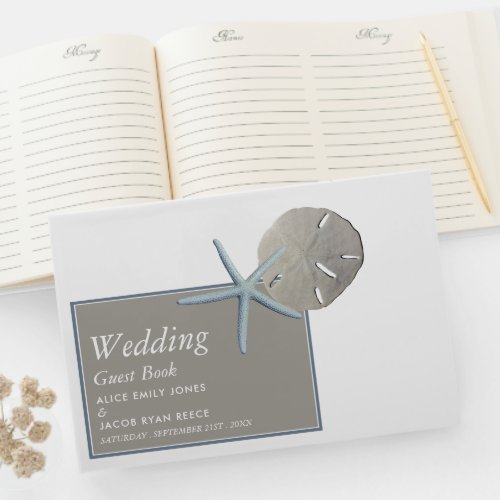 Starfish and Sand Dollar _ Beach Wedding Guest Book