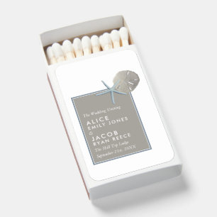 Starfish and Sand Dollar - Beach Wedding Matchboxes