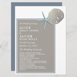 Starfish and Sand Dollar - Beach Wedding Program