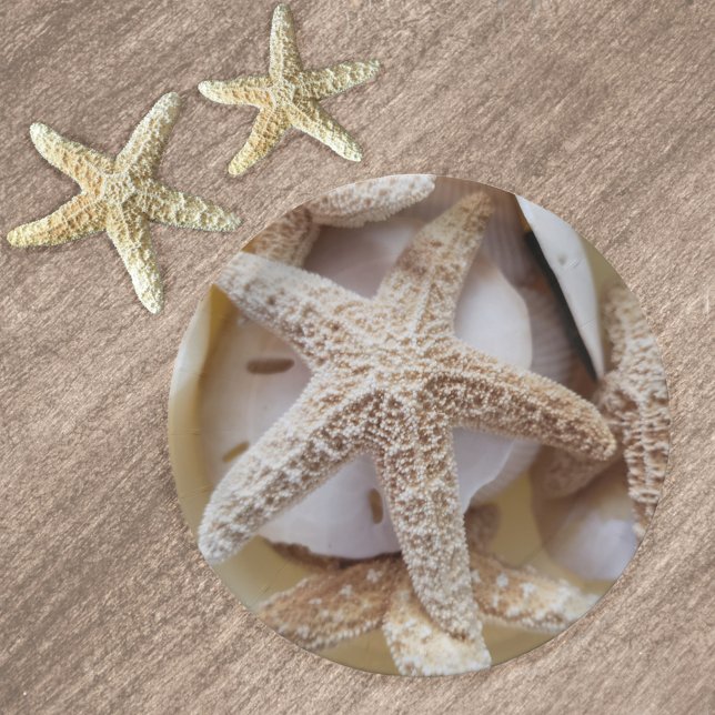 Starfish and Sand Dollars Elegant Paper Plates (Creator Uploaded)