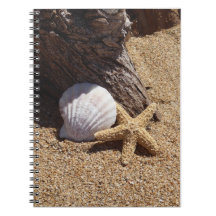 Starfish and Sand Spiral Photo Notebook