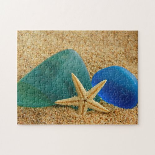 Starfish And Sea Glass Beach Jigsaw Puzzle