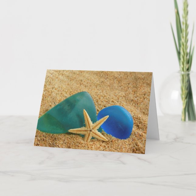 Starfish And Sea Glass Birthday Card (Front)