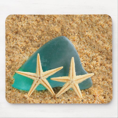 Starfish and Sea Glass Mouse Pad