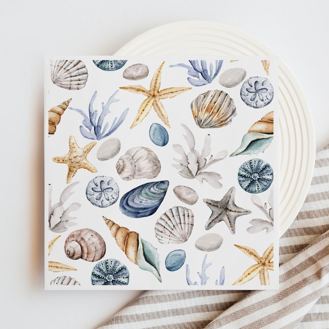Starfish And Seashell Pattern Napkins (Creator Uploaded)