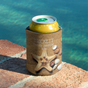 Starfish And Seashells Beach Family Reunion Can Cooler