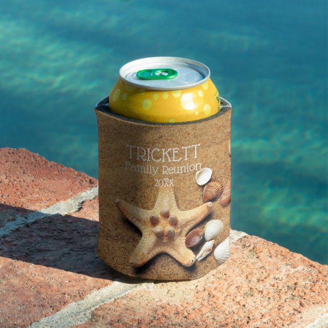 Starfish And Seashells Beach Family Reunion Can Cooler (In Situ Pool)