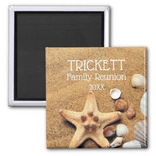 Starfish And Seashells Beach Family Reunion Magnet