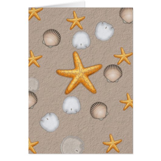 Starfish and Seashells Beach Theme Gifts Cards (Front)