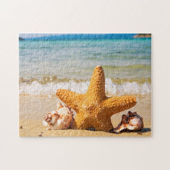 Starfish and Seashells on the beach Jigsaw Puzzle (Horizontal)
