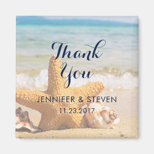 Starfish and Seashells on the BeachThank You Magnet