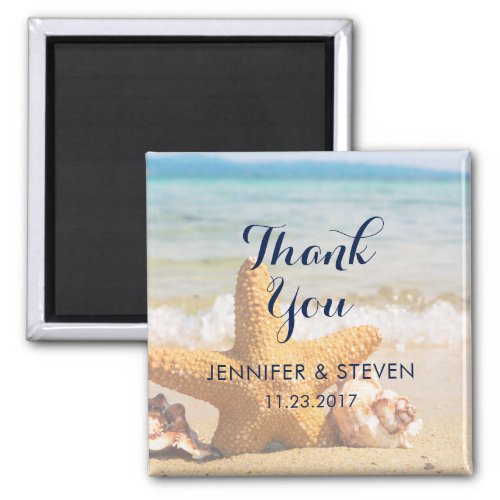 Starfish and Seashells on the BeachThank You Magnet