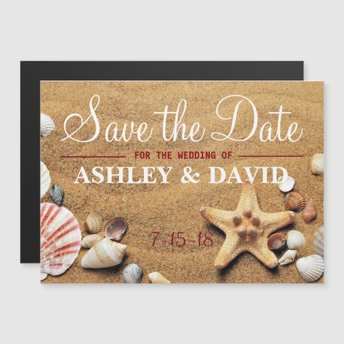 Starfish and Shells Save The Date magnet