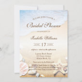 Starfish and Shells Tropical Beach Bridal Shower Invitation (Front)