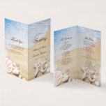 Starfish and Shells Tropical Beach Wedding Program<br><div class="desc">Step into your dream tropical paradise with our Custom Starfish and Shells Beach Wedding Program by Mylini Design. This exquisite piece captures the essence of a serene beach setting, adorned with beautifully detailed starfish and shells. Each design is thoughtfully created to provide not only a useful guide for your wedding...</div>