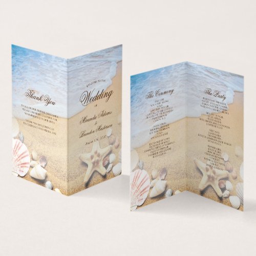 Starfish and Shells Tropical Beach Wedding Program