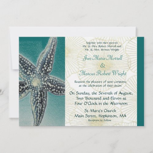 Starfish and Shells Wedding Invitation