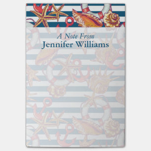 Starfish And Stripes Pattern Add Your Name Post-it Notes