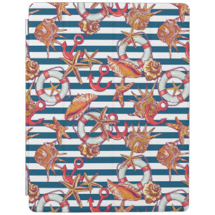 Starfish And Stripes Pattern iPad Smart Cover