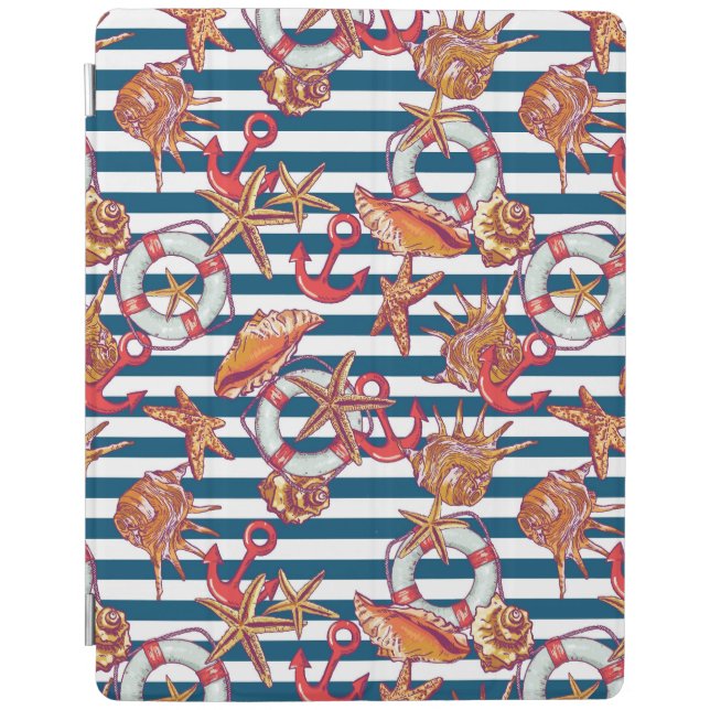 Starfish And Stripes Pattern iPad Smart Cover (Front)