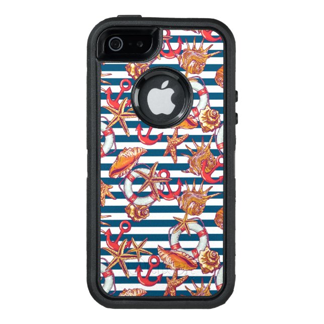 Starfish And Stripes Pattern Otterbox iPhone Case (Back)