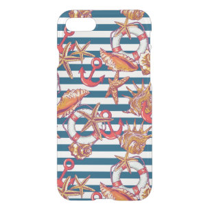 Starfish And Stripes Pattern iPhone SE/8/7 Case