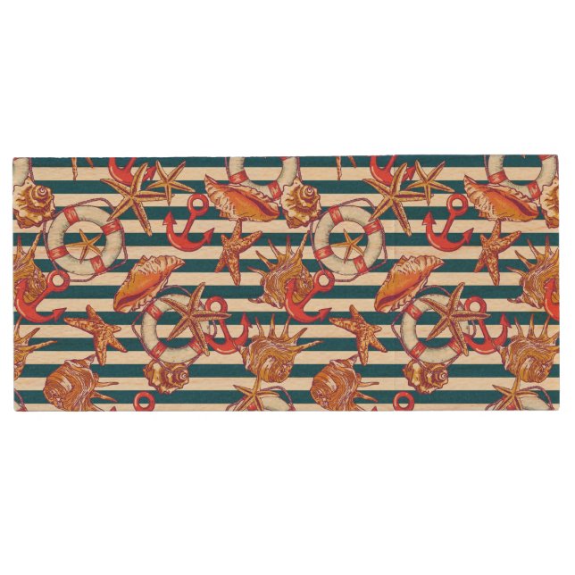 Starfish And Stripes Pattern Wood Flash Drive (Front)