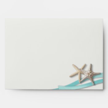 Starfish And Turquoise Ribbon Envelope by happygotimes at Zazzle
