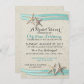 Starfish Aqua Beach Bridal Shower Invitation (Front/Back)