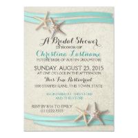 Starfish Aqua Beach Bridal Shower Invitation