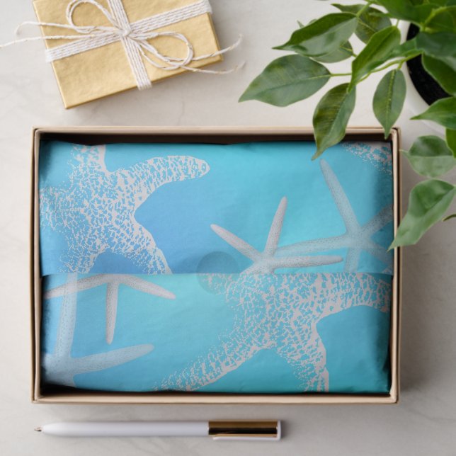 Starfish Aqua Blue Tissue Paper (Gift)