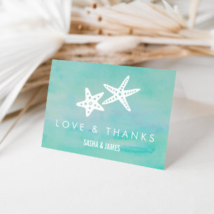 Starfish Aqua Wedding Thank You Cards