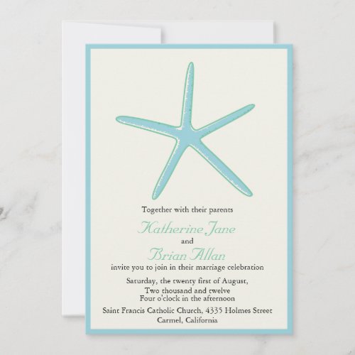 Starfish - Aquamarine Wedding invitations