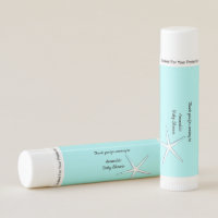 Starfish Baby Shower Teal Tropical Nautical Trendy Lip Balm