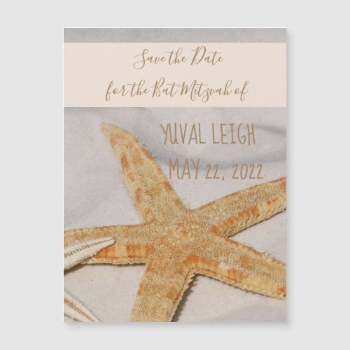 Starfish Bat Mitzvah Magnetic Save the Date Card