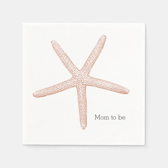 Starfish Beach Baby Shower Paper Napkins (Front)