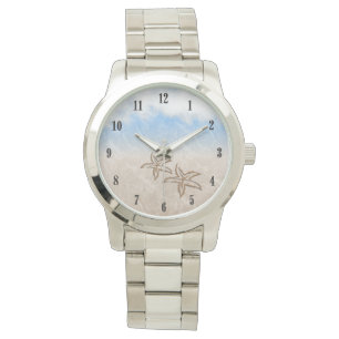Starfish Beach Black Numbers Watch