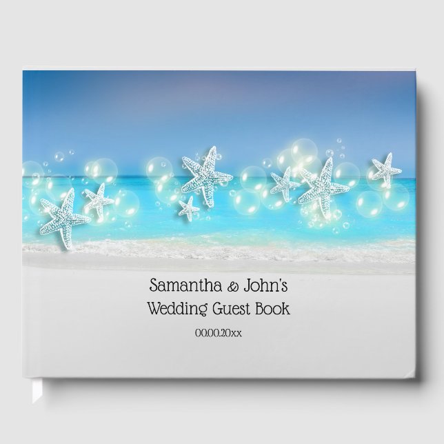 Starfish beach blue waters tropical register guest book (Front)
