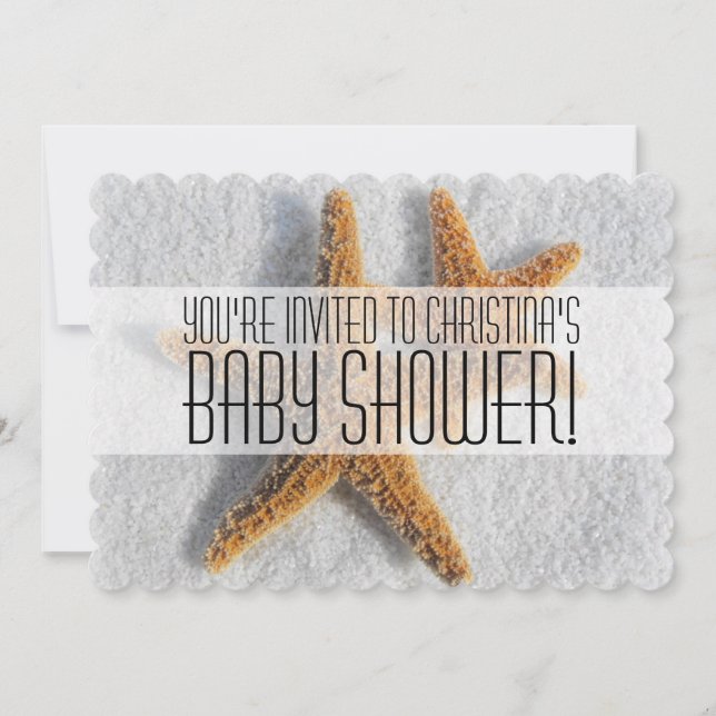 Starfish Beach Boy or Girl Baby Shower Invitations (Front)