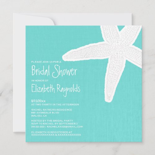 Starfish Beach Bridal Shower Invitations